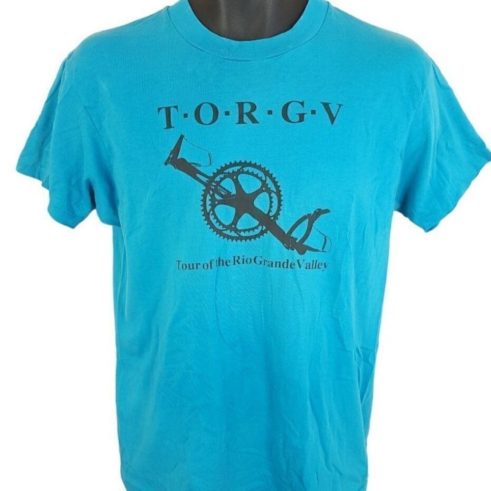 TORGV Cycling T Shirt Vintage 80s Tour Of The Rio Grand Valley Made In USA Mens